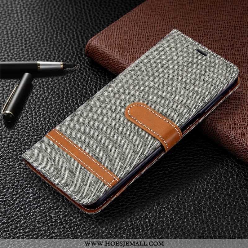 Hoes Xiaomi Mi 9 Leren Hoesje Denim Mobiele Telefoon Bedrijf Folio Donkerblauw Kaart Donkerblauwe