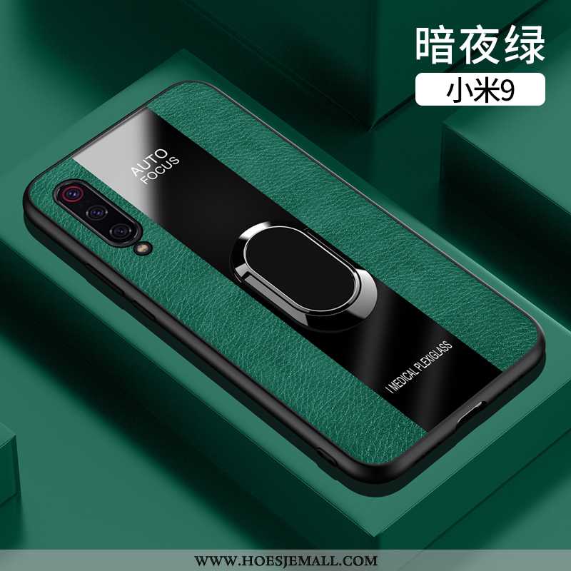 Hoes Xiaomi Mi 9 Leren Hoesje Persoonlijk Anti-fall Zacht Siliconen All Inclusive Ontwerp Blauwe