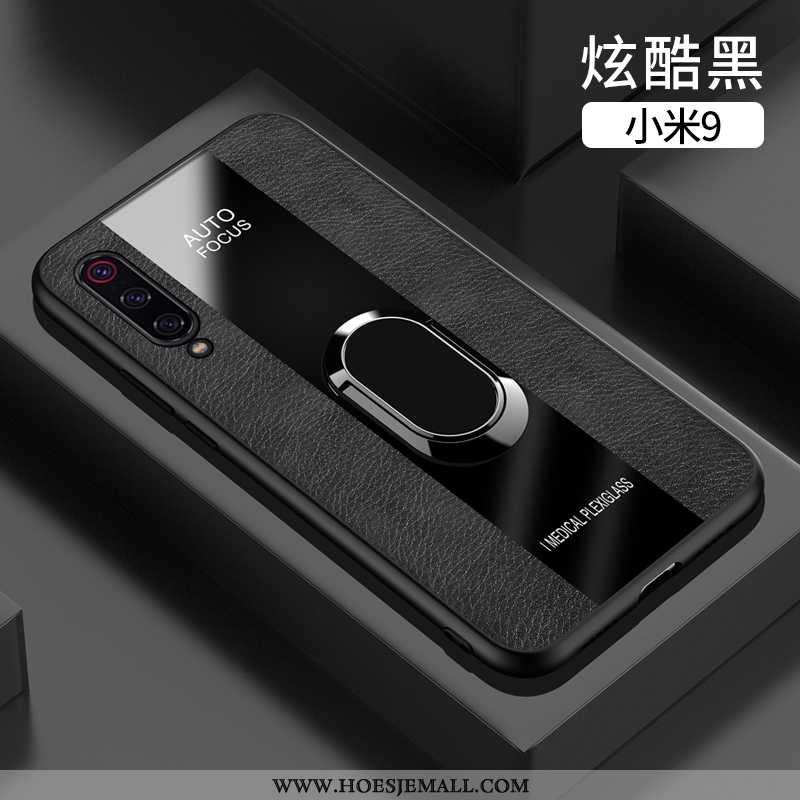 Hoes Xiaomi Mi 9 Leren Hoesje Persoonlijk Anti-fall Zacht Siliconen All Inclusive Ontwerp Blauwe