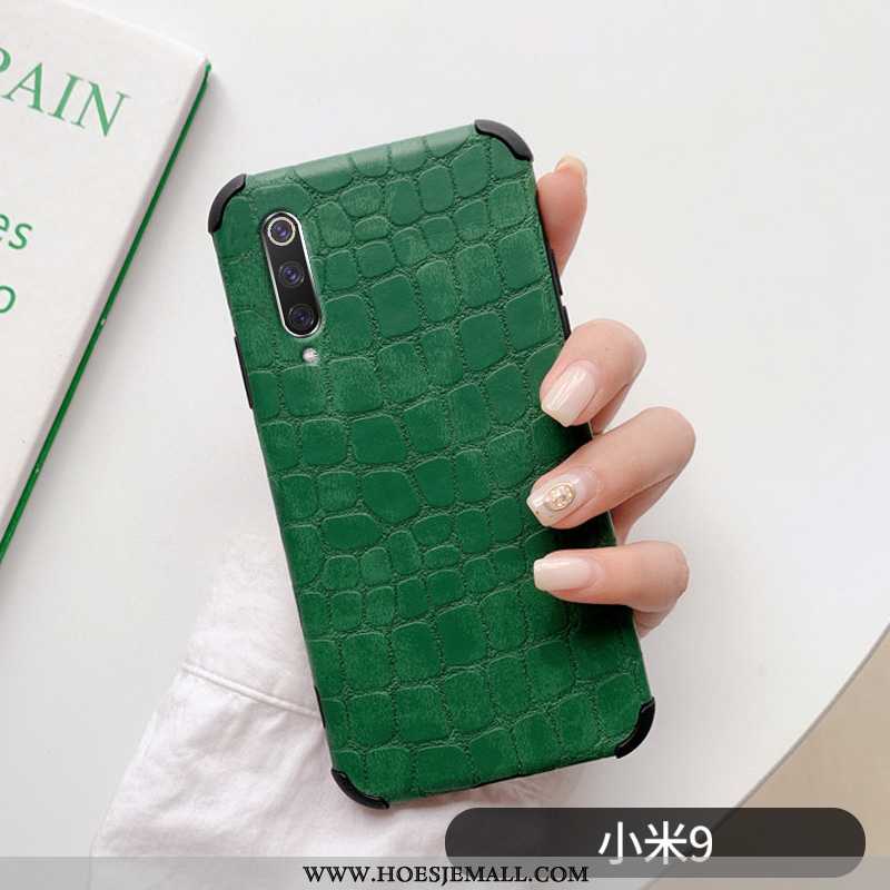 Hoes Xiaomi Mi 9 Bescherming Leren Hoesje Patroon Super Net Red Mini Groen