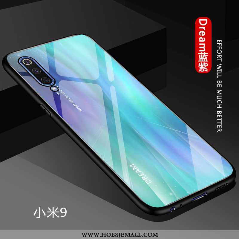 Hoesje Xiaomi Mi 9 Scheppend Trend Blauw Hoes Effen Kleur Zacht Blauwe