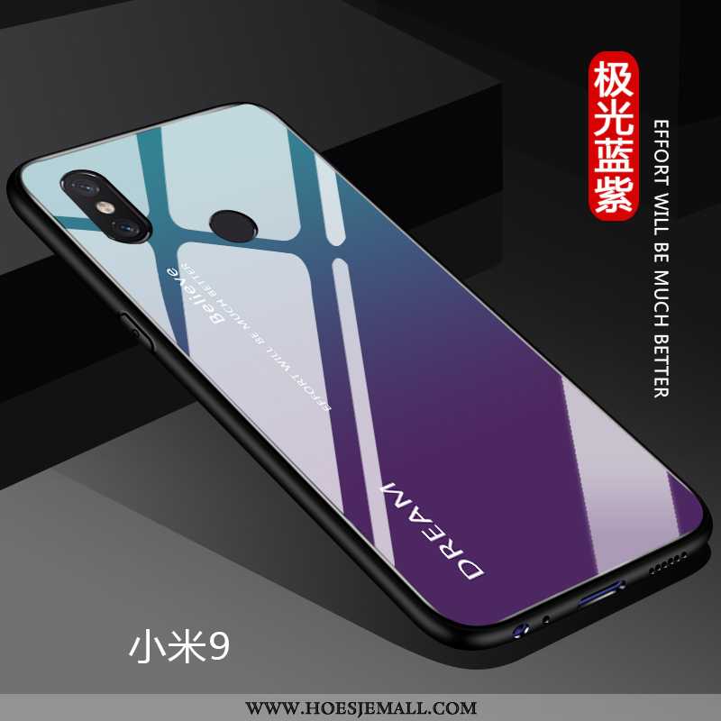 Hoesje Xiaomi Mi 9 Scheppend Trend Blauw Hoes Effen Kleur Zacht Blauwe