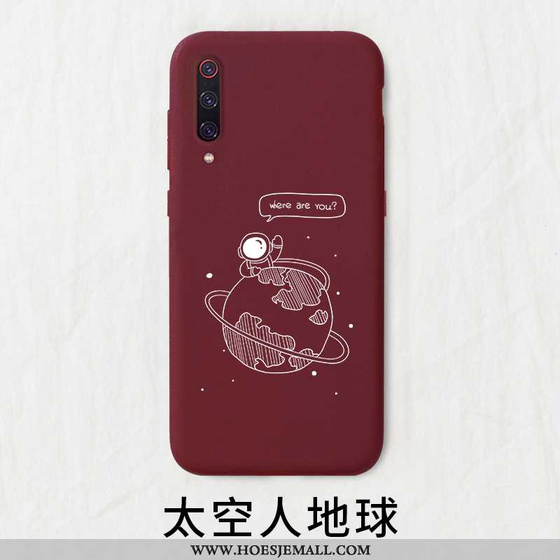 Hoes Xiaomi Mi 9 Rood Eenvoudige Wijnrood Mini Mobiele Telefoon Hoesje Bordeaux