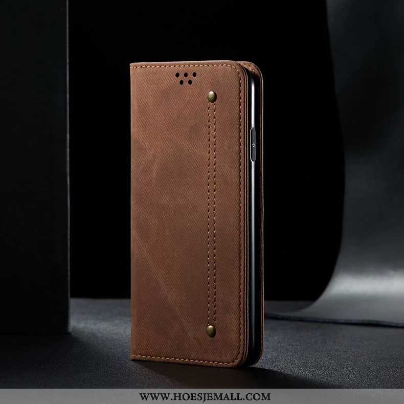 Hoes Xiaomi Mi 9 Bescherming Leren Hoesje Mobiele Telefoon Jeugd Mini Eenvoudige Bruin