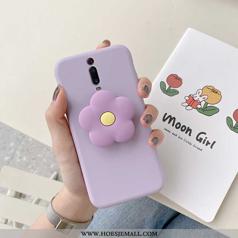 Hoes Xiaomi Mi 9t Pro Siliconen Bescherming Scheppend Bloemen Ondersteuning Hoesje Mini Purper