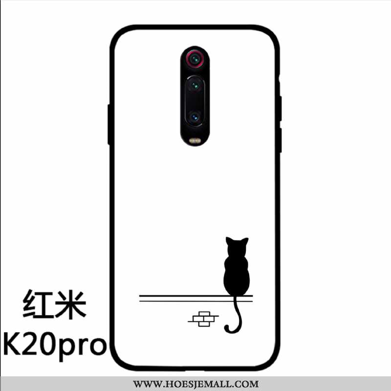 Hoesje Xiaomi Mi 9t Pro Bescherming Glas Rood Wit Eenvoudige Scheppend Mobiele Telefoon Witte