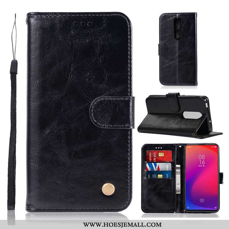 Hoes Xiaomi Mi 9t Pro Persoonlijk Vintage Leren Hoesje Clamshell Bescherming Rood Zacht Bruine