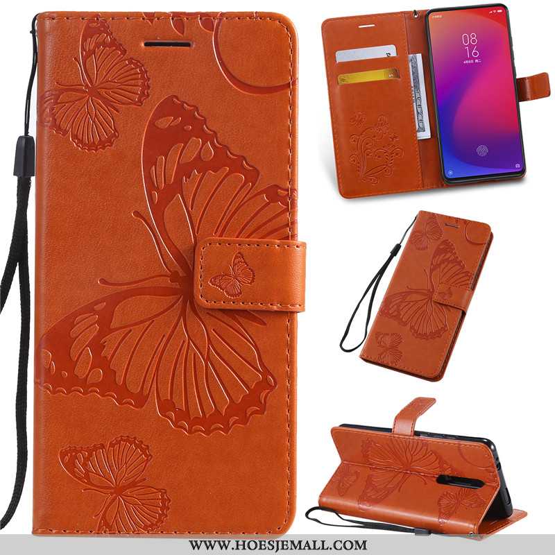 Hoes Xiaomi Mi 9t Pro Leren Hoesje Anti-fall Mobiele Telefoon Clamshell Mini Rood Beige