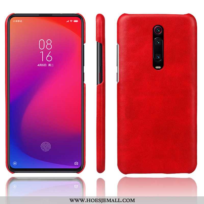 Hoesje Xiaomi Mi 9t Pro Bescherming Leren Mobiele Telefoon Rood Hard Hoes Bruin