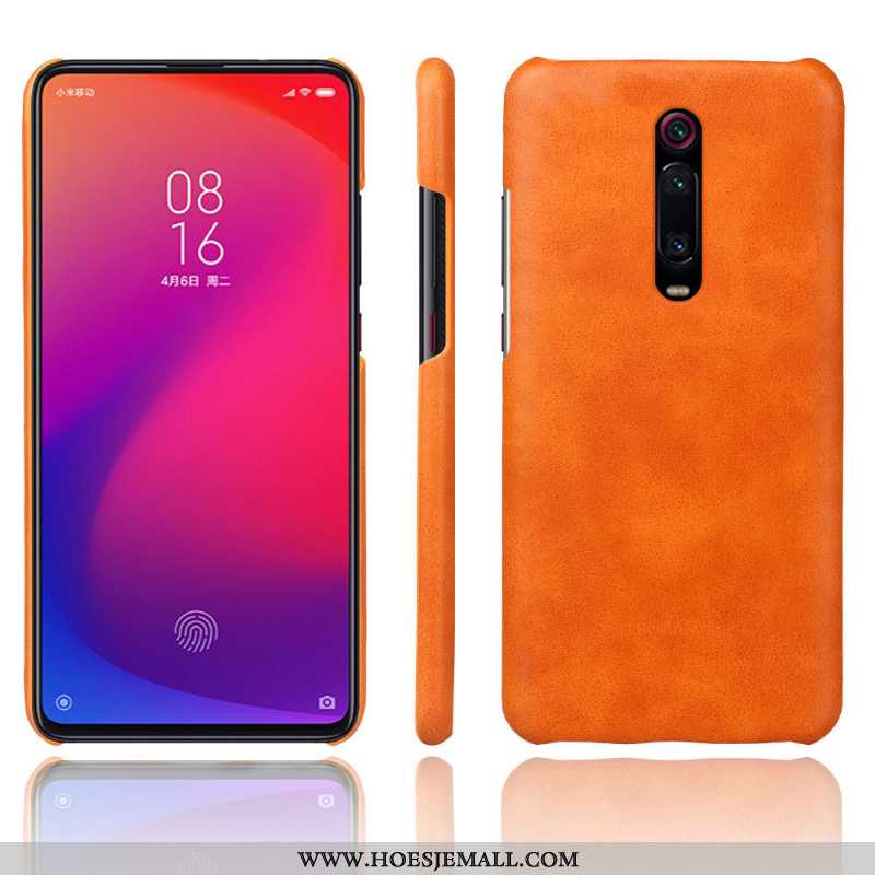 Hoesje Xiaomi Mi 9t Pro Bescherming Leren Mobiele Telefoon Rood Hard Hoes Bruin