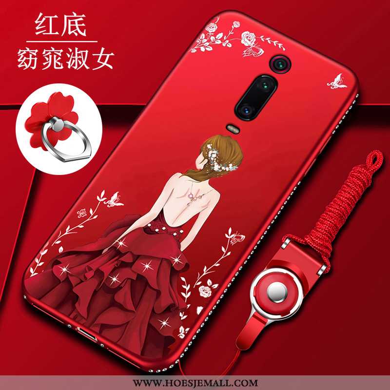 Hoes Xiaomi Mi 9t Pro Mode Schrobben Siliconen Grote All Inclusive Bescherming Rood