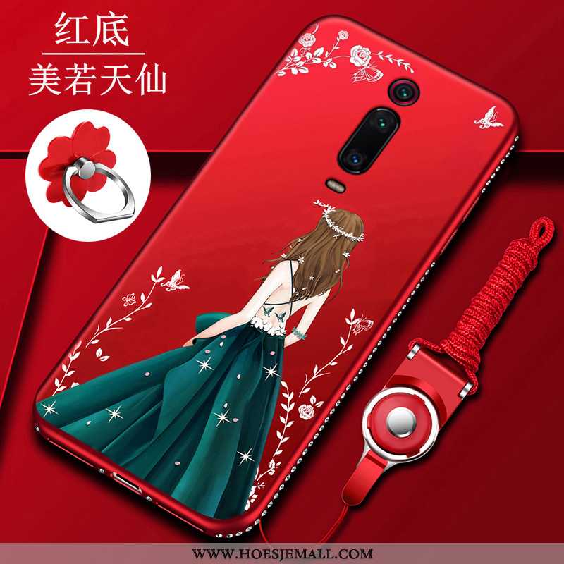 Hoes Xiaomi Mi 9t Pro Mode Schrobben Siliconen Grote All Inclusive Bescherming Rood