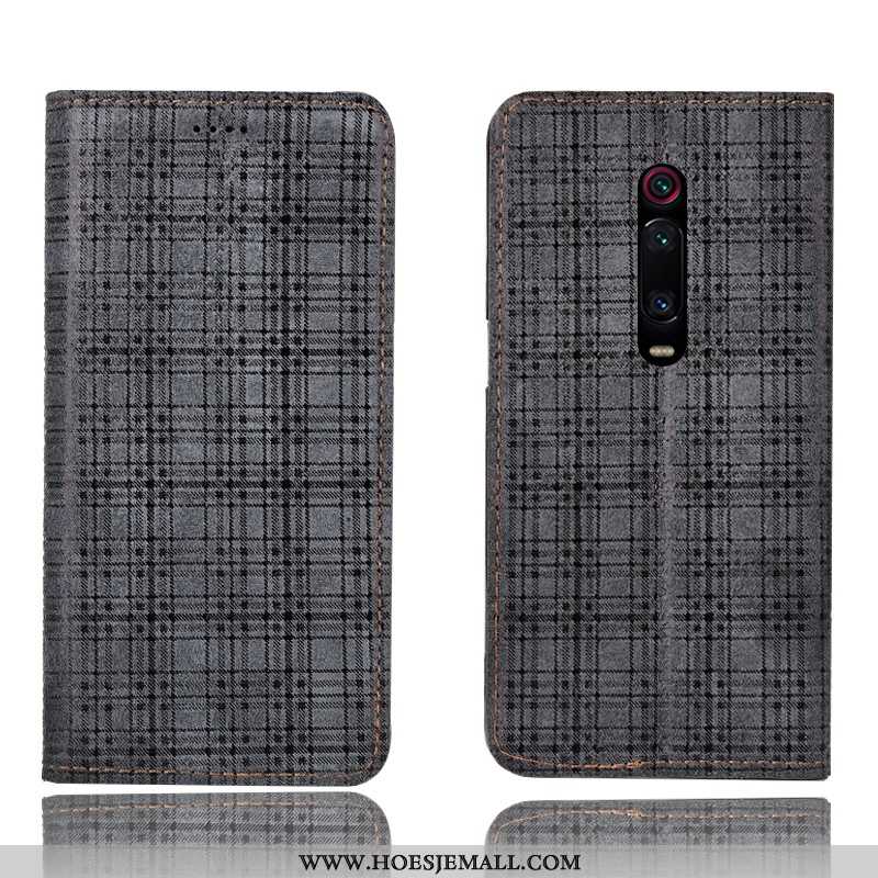 Hoesje Xiaomi Mi 9t Pro Bescherming Leren Fluweel Rood Mobiele Telefoon Mini Folio