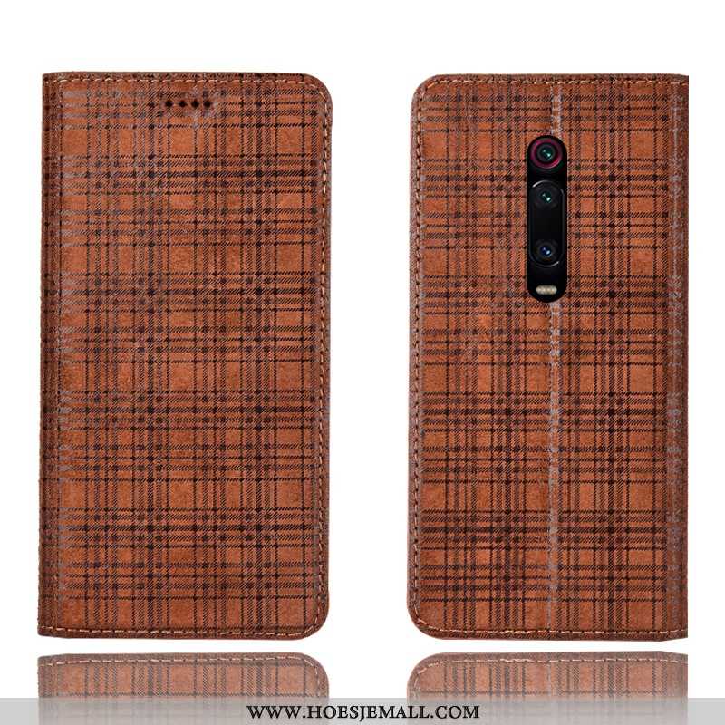 Hoesje Xiaomi Mi 9t Pro Bescherming Leren Fluweel Rood Mobiele Telefoon Mini Folio