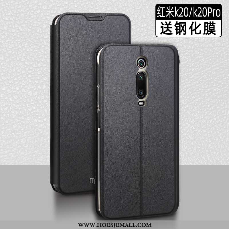 Hoesje Xiaomi Mi 9t Pro Leren Trend Windows Mesh Clamshell Bescherming Hoes Blauwe