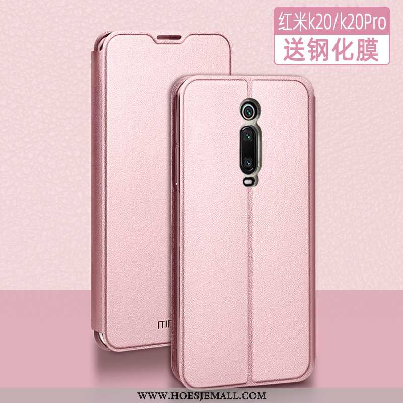 Hoesje Xiaomi Mi 9t Pro Leren Trend Windows Mesh Clamshell Bescherming Hoes Blauwe