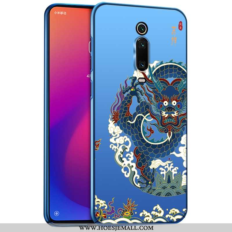 Hoes Xiaomi Mi 9t Pro Schrobben Super Rood Hard Chinese Stijl Bescherming Dun Blauwe