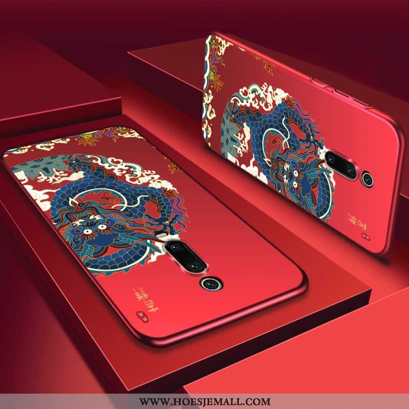 Hoes Xiaomi Mi 9t Pro Schrobben Super Rood Hard Chinese Stijl Bescherming Dun Blauwe