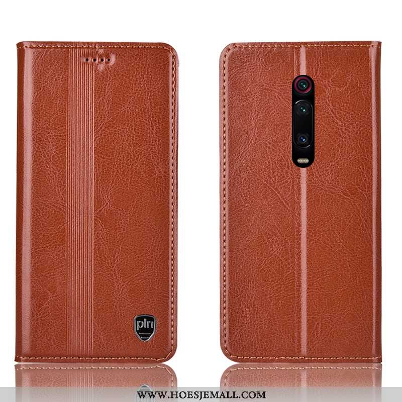 Hoes Xiaomi Mi 9t Pro Leren Hoesje Bescherming Rood Mini Folio Mobiele Telefoon Bruin