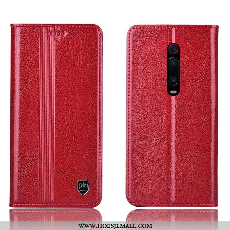 Hoes Xiaomi Mi 9t Pro Leren Hoesje Bescherming Rood Mini Folio Mobiele Telefoon Bruin