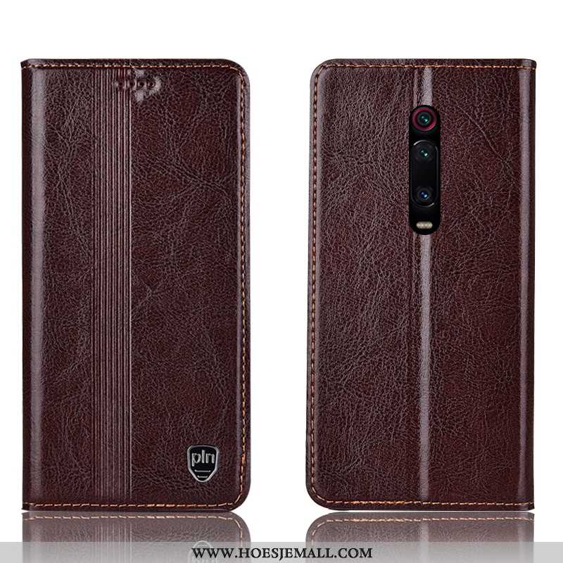 Hoes Xiaomi Mi 9t Pro Leren Hoesje Bescherming Rood Mini Folio Mobiele Telefoon Bruin