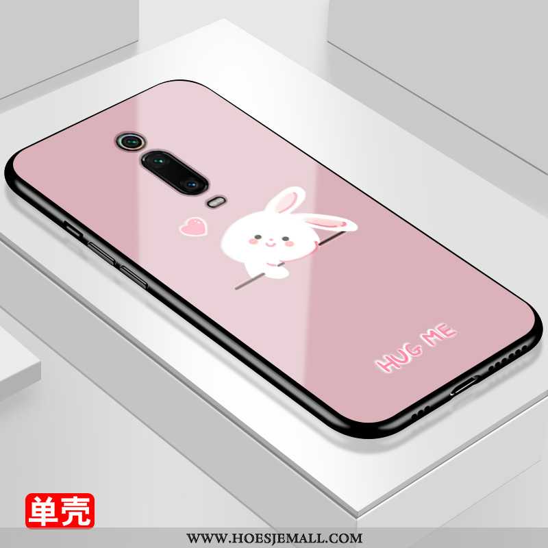 Hoes Xiaomi Mi 9t Pro Bescherming Spotprent Rood Mobiele Telefoon Hoesje Anti-fall Konijn Roze