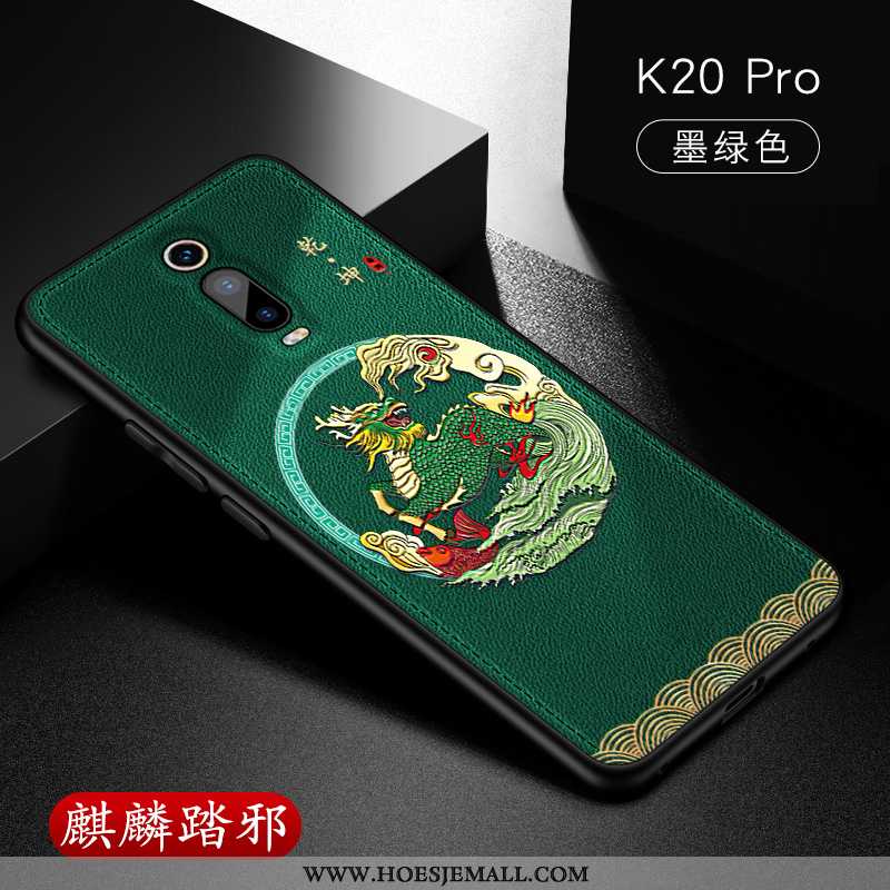 Hoes Xiaomi Mi 9t Pro Persoonlijk Scheppend Patroon Anti-fall Super Leer Dun Rood