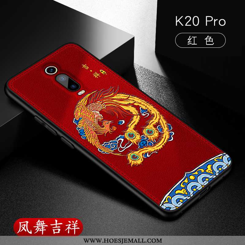 Hoes Xiaomi Mi 9t Pro Persoonlijk Scheppend Patroon Anti-fall Super Leer Dun Rood