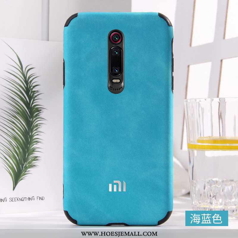 Hoes Xiaomi Mi 9t Pro Leer Zacht Anti-fall Nieuw Blauw Mobiele Telefoon Blauwe