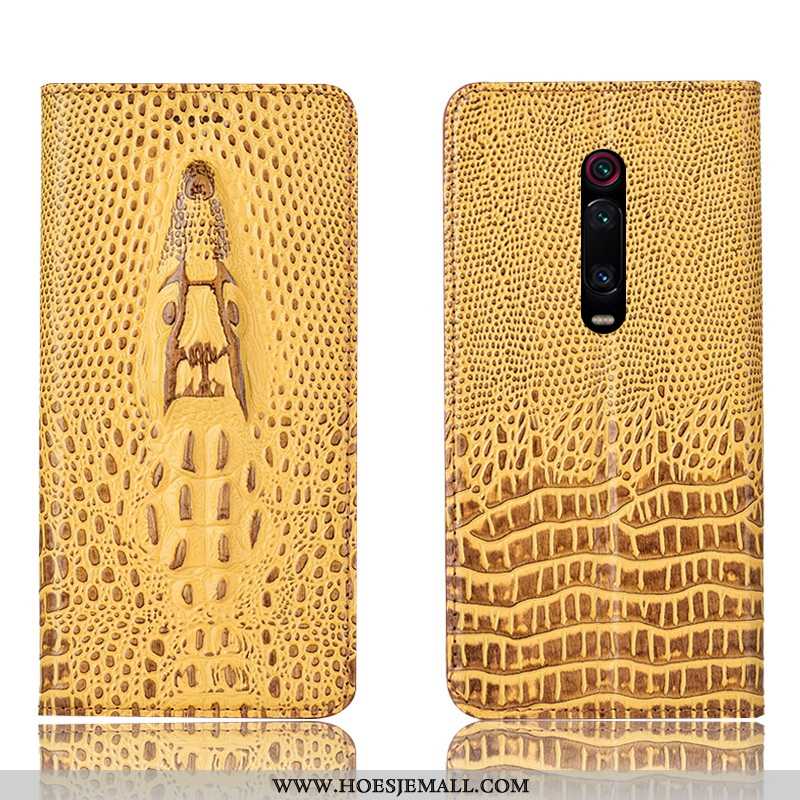 Hoes Xiaomi Mi 9t Pro Echt Leer Bescherming Mini All Inclusive Folio Anti-fall Zwarte