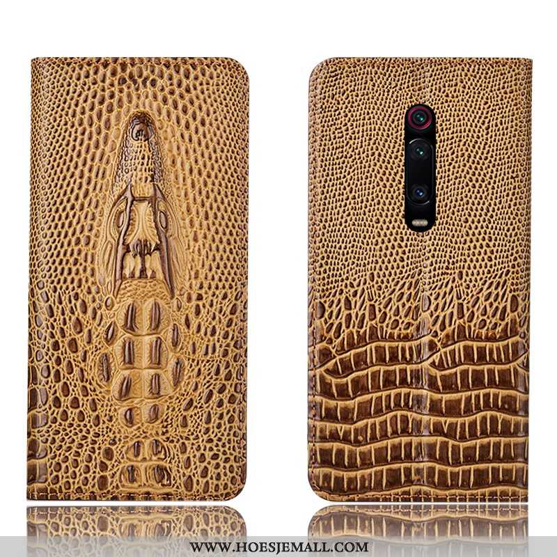 Hoes Xiaomi Mi 9t Pro Echt Leer Bescherming Mini All Inclusive Folio Anti-fall Zwarte