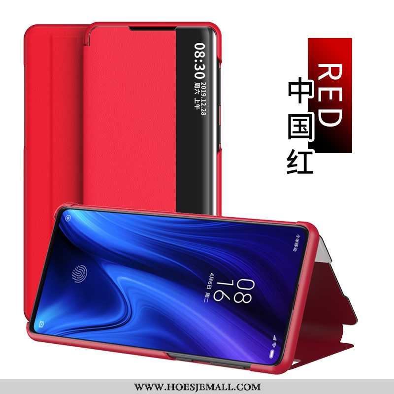 Hoesje Xiaomi Mi 9t Bescherming Leren Mini Windows Hoes Zwart Zwarte