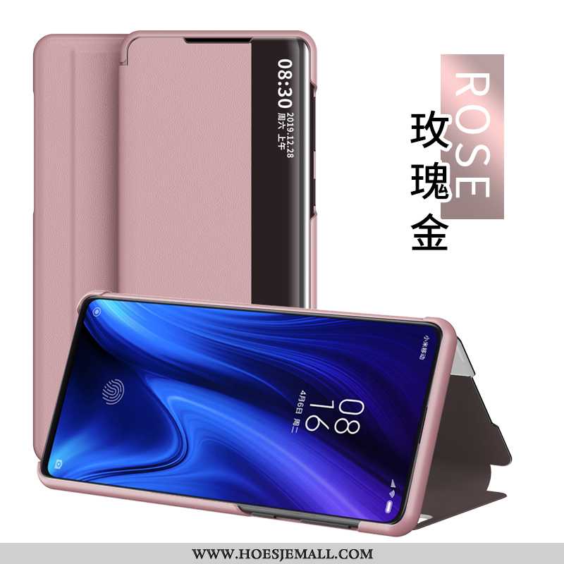 Hoesje Xiaomi Mi 9t Bescherming Leren Mini Windows Hoes Zwart Zwarte