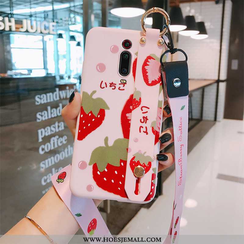 Hoes Xiaomi Mi 9t Siliconen Bescherming Wind Aardbei Mobiele Telefoon Ondersteuning Fruit Rood