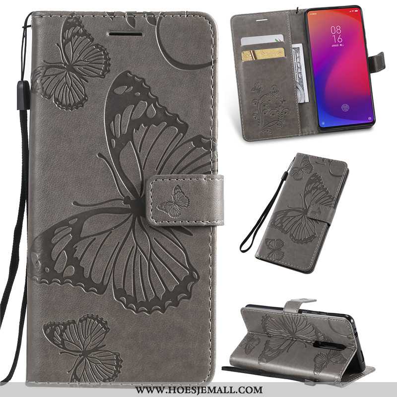 Hoesje Xiaomi Mi 9t Bescherming Leren Purper Mobiele Telefoon Mini Kaart Hoes