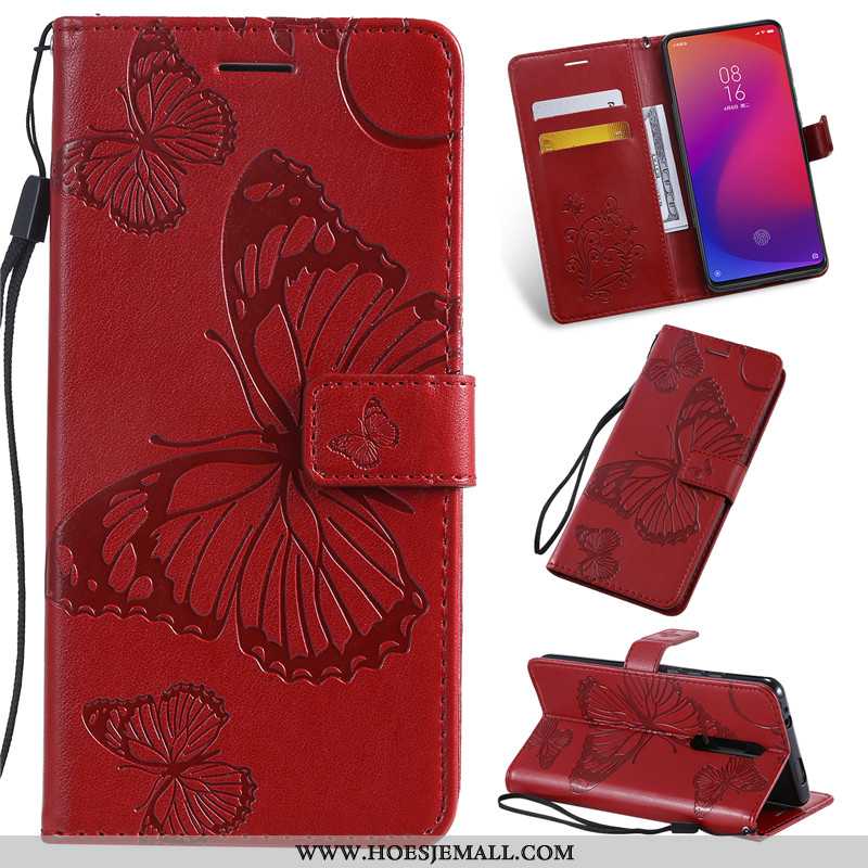 Hoesje Xiaomi Mi 9t Bescherming Leren Purper Mobiele Telefoon Mini Kaart Hoes