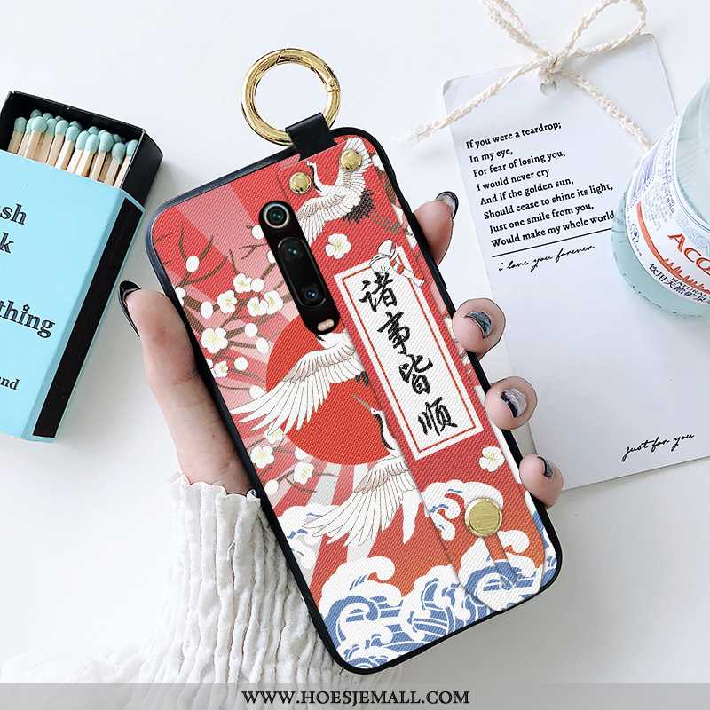 Hoes Xiaomi Mi 9t Bescherming Zacht Rood Mini Anti-fall Chinese Stijl Herdenken