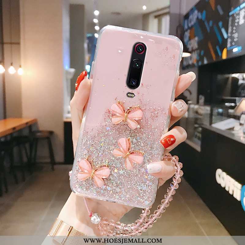 Hoesje Xiaomi Mi 9t Super Dun Siliconen Vlinder Mobiele Telefoon Zacht Roze