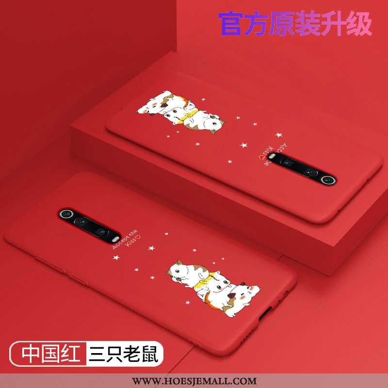 Hoesje Xiaomi Mi 9t Siliconen Bescherming Rood Anti-fall Zacht Spotprent Mini Groen