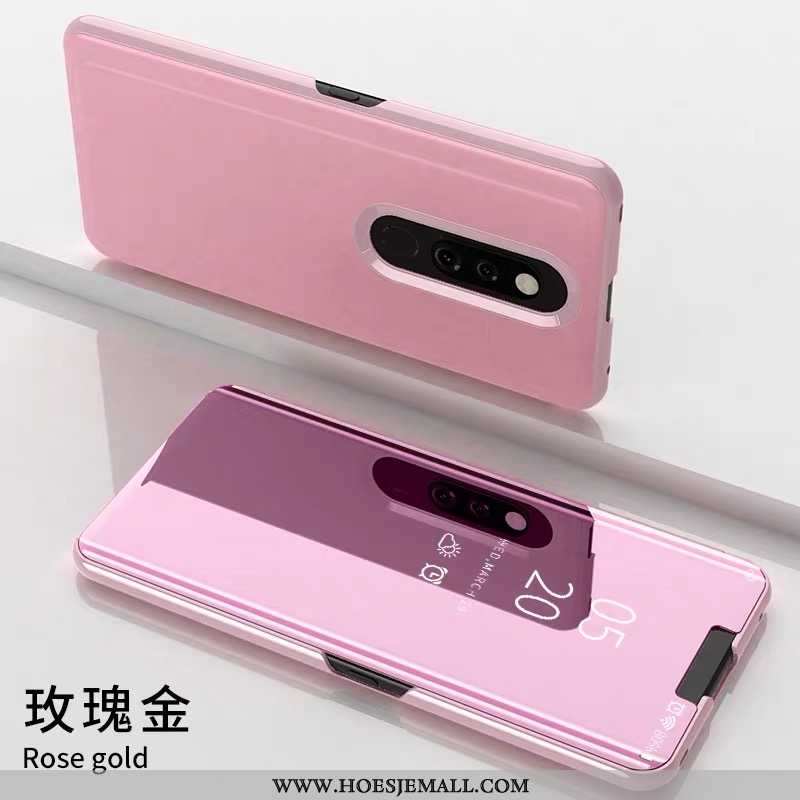 Hoes Xiaomi Mi 9t Trend Leren Hoesje Anti-fall Folio Roze Mobiele Telefoon