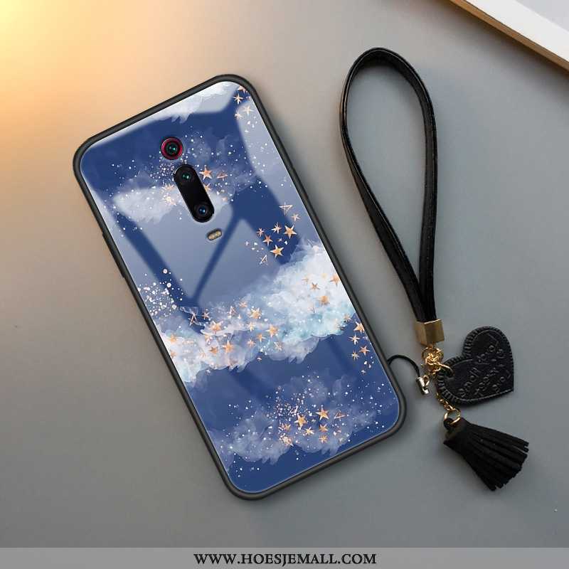 Hoes Xiaomi Mi 9t Bescherming Glas Anti-fall Hoesje Zacht Veer Mobiele Telefoon Blauwe