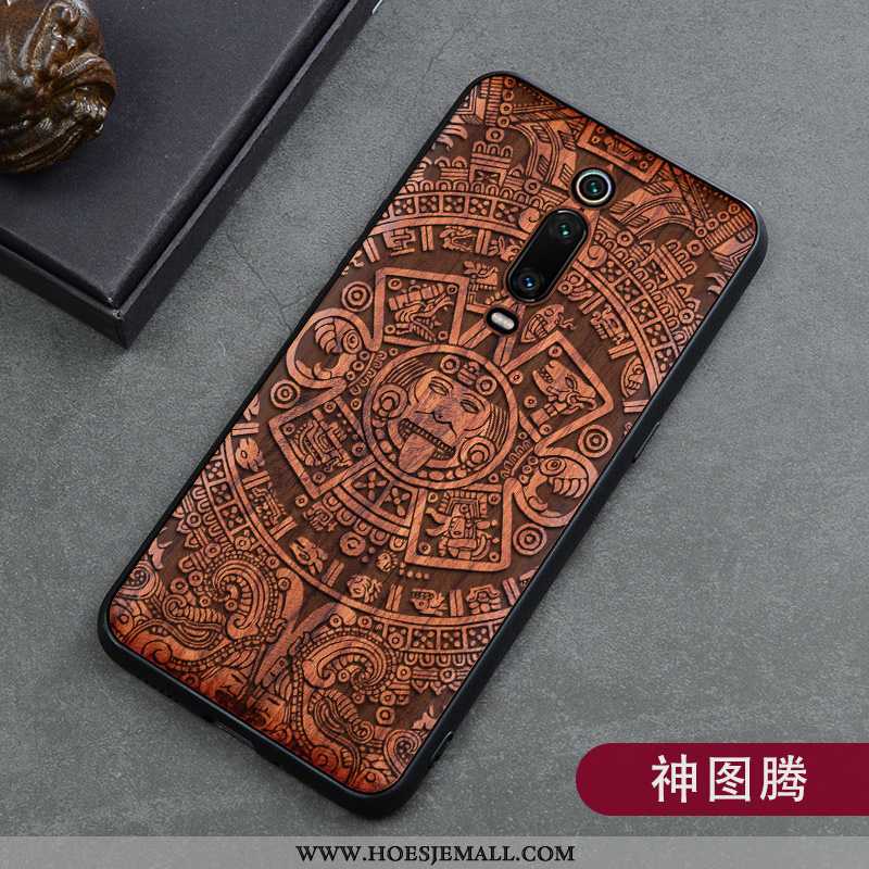 Hoes Xiaomi Mi 9t Vintage Hout Mobiele Telefoon Scheppend Hoesje Kwaliteit Bruin