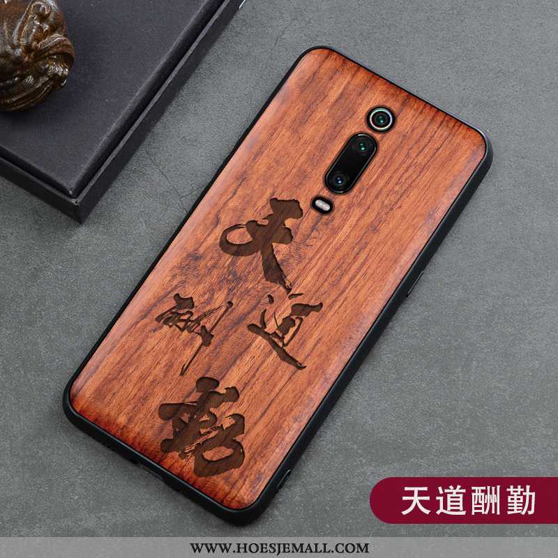 Hoes Xiaomi Mi 9t Vintage Hout Mobiele Telefoon Scheppend Hoesje Kwaliteit Bruin