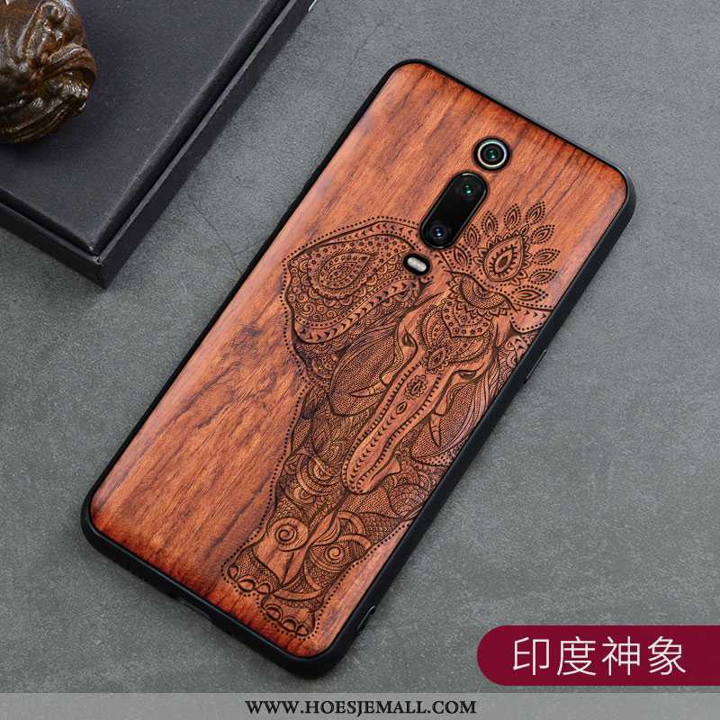 Hoes Xiaomi Mi 9t Vintage Hout Mobiele Telefoon Scheppend Hoesje Kwaliteit Bruin