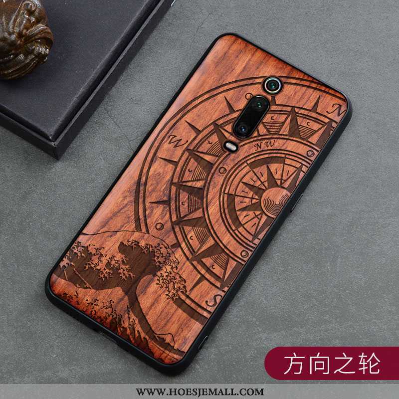 Hoes Xiaomi Mi 9t Vintage Hout Mobiele Telefoon Scheppend Hoesje Kwaliteit Bruin