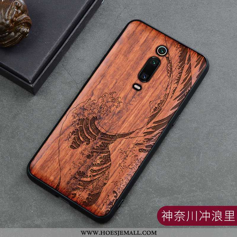 Hoes Xiaomi Mi 9t Vintage Hout Mobiele Telefoon Scheppend Hoesje Kwaliteit Bruin