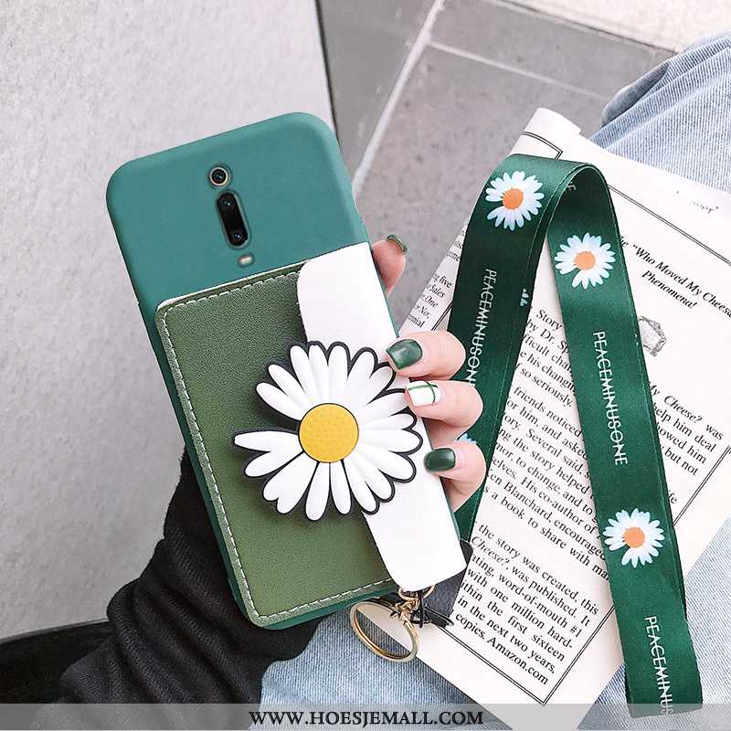 Hoesje Xiaomi Mi 9t Hanger Portemonnee Rood Hoes Madeliefjes Kaart Tas Bescherming Geel