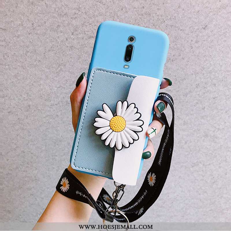 Hoesje Xiaomi Mi 9t Hanger Portemonnee Rood Hoes Madeliefjes Kaart Tas Bescherming Geel