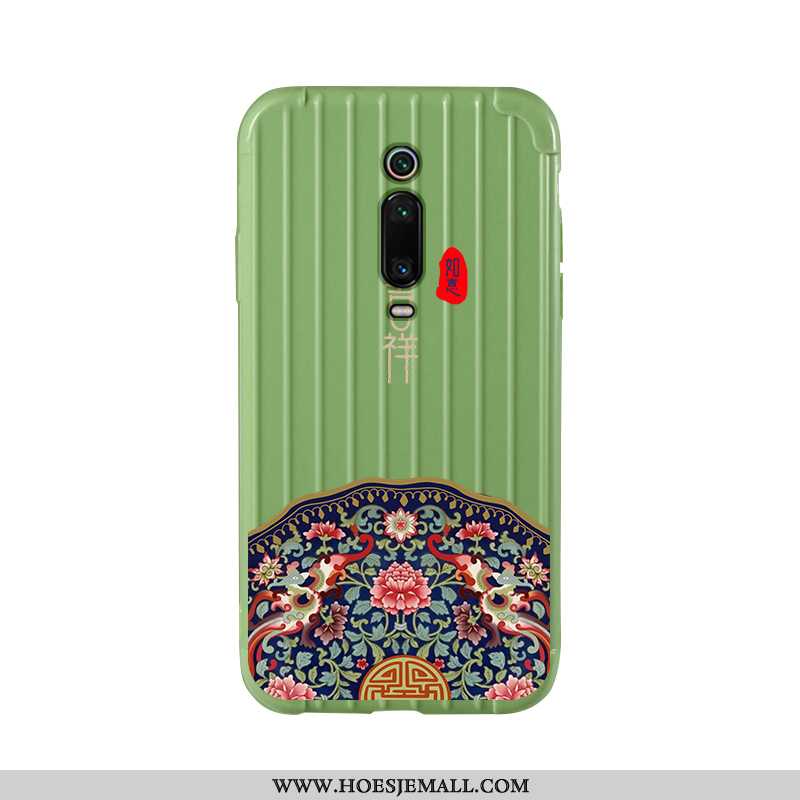 Hoesje Xiaomi Mi 9t Trend Skärmskydd Eenvoudige Siliconen Rood Kunst Patroon Groen