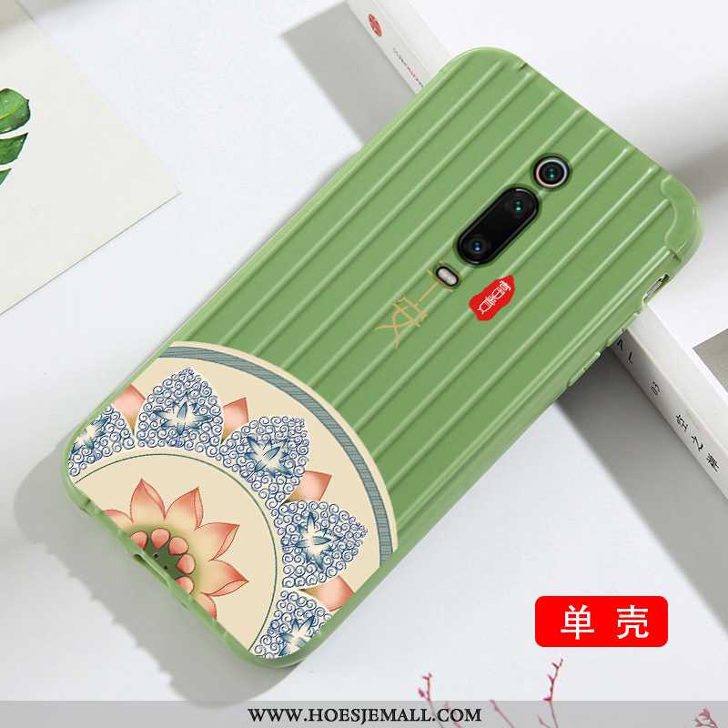 Hoesje Xiaomi Mi 9t Trend Skärmskydd Eenvoudige Siliconen Rood Kunst Patroon Groen